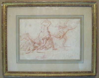   Baroque Old Master Chalk Drawing Samson Manner of Vincenzo Dandini