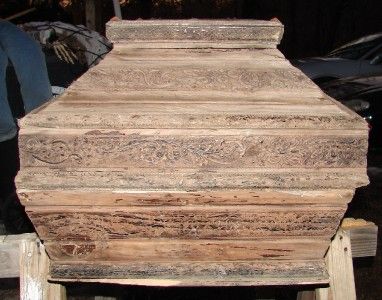 RARE* Antique Victorian Rustic Ornate Wooden Coffin  