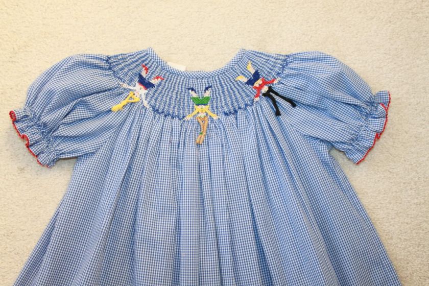 EUC ~ Amanda Remembered ~ 2t 3t Smocked Bishop Dress Blue Girls 