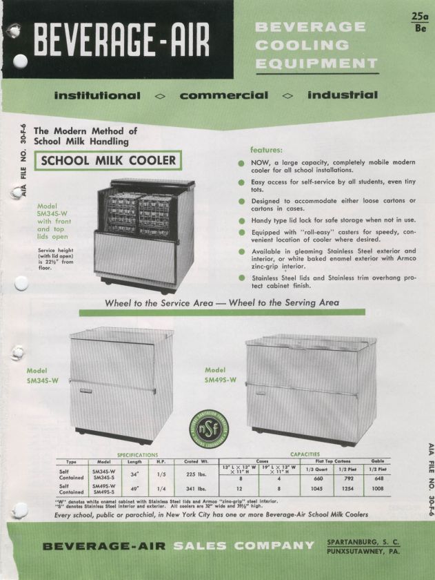 Beverage Air Catalog Asbestos Kids School Milk Coolers  