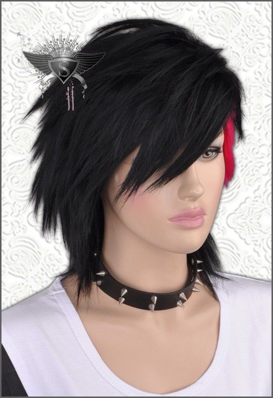 GW410 Black Short Straight Untidy Popular Mode Full Wig  