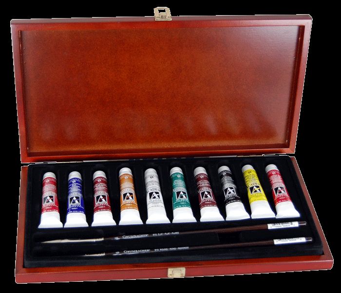 Grumbacher Academy Oil Color   Wood Box Gift Set  