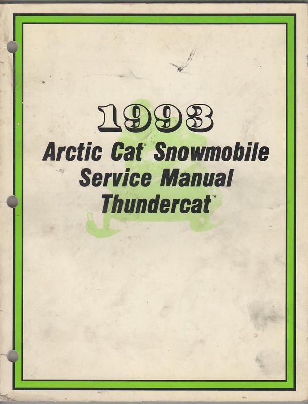 1993 ARCTIC CAT SNOWMOBILE THUNDERCAT SERVICE MANUAL  