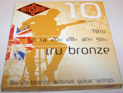 ROTOSOUND TB10 Tru Bronze 80/20 Acoustic Guitar Strings  