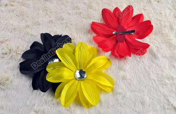   Cute Baby Girl Lady Crystal Tropical Lily Head Flower Hair Clip Bow N