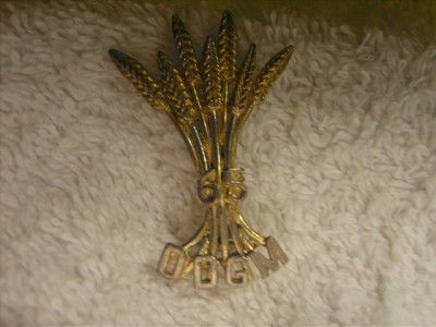 1965 DDGM Eastern Star Masonic Wheat Corn Brooch Pin  
