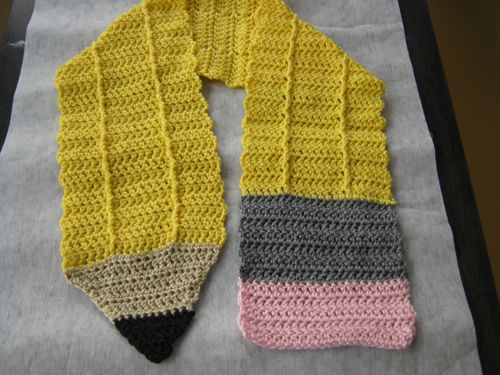 PATTERN Crochet scarf Art Scarf  Novelty Pencil scarf  