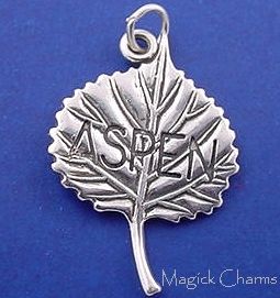 Sterling Silver ASPEN LEAF 3D Colorado Charm  