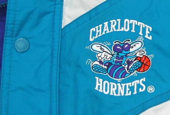 CHAQUETA vintage L nba de FUMADOR de CHARLOTTE HORNETS DeLong bordado 