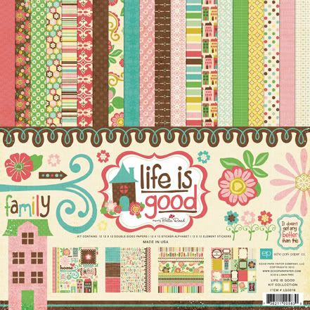 ECHO PARK PAPER CO LIFE IS GOOD 12X12 SCRAPBOOK KIT  