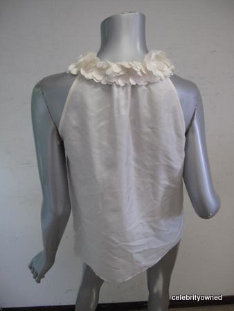 Crew White Sleeveless Scalloped Neck Button Down Top4  