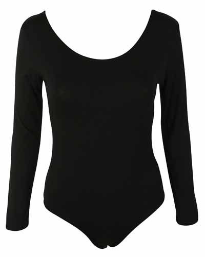 LADIES LONG SLEEVE LEOTARD BODYSUIT WOMENS TOP 16   26  