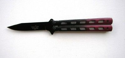 Duck USA Spring Assist Metal Handle Knife w/ Belt Clip   Black/Red 