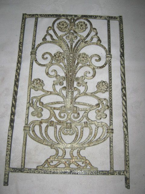 ANTIQUE BRONZE MOVIE THEATER FLOWER GRATE ART WINDOW  