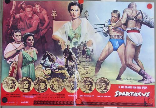 bu73 SPARTACUS KUBRICK DOUGLAS 4 rare POSTER ITALY B  