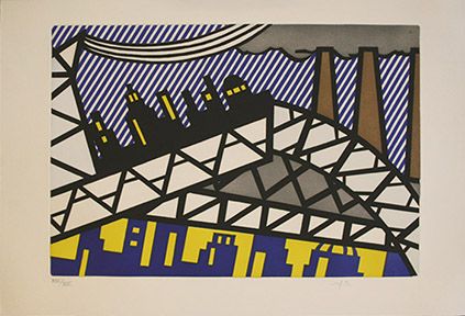 ROY LICHTENSTEIN BAYONNE EN ENTRANT DANS NYC ETCHING  