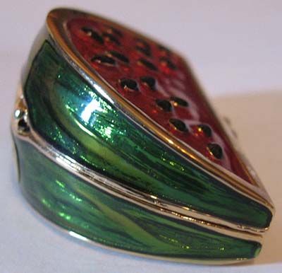 ESTEE LAUDER VINTAGE WATERMELON SOLID PERFUME CASE  