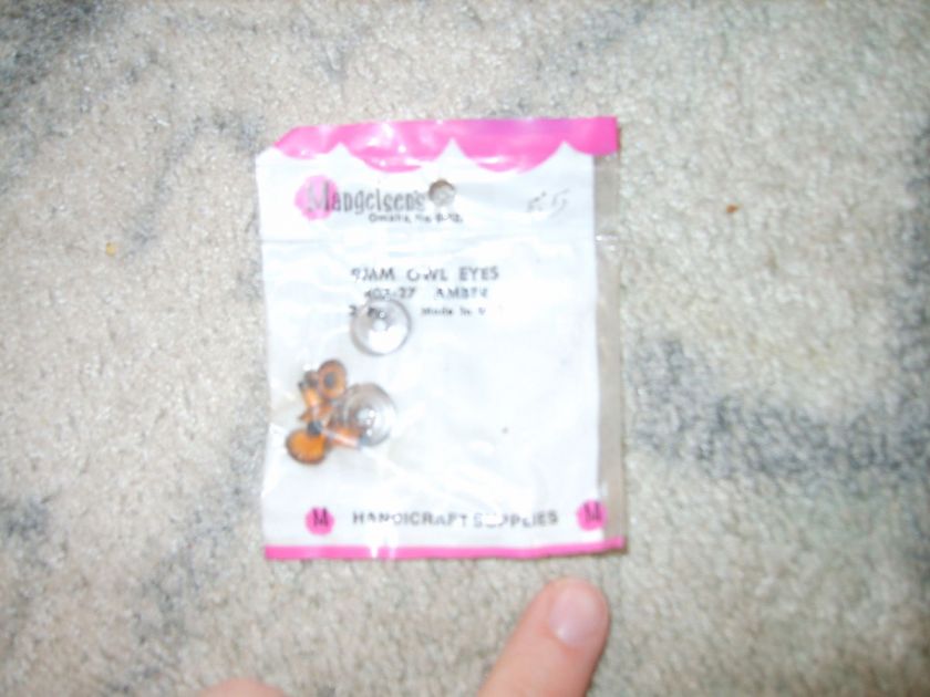 NIP vintage Mangelsens doll making animal eyes AMBER & Black 6 mm 4 