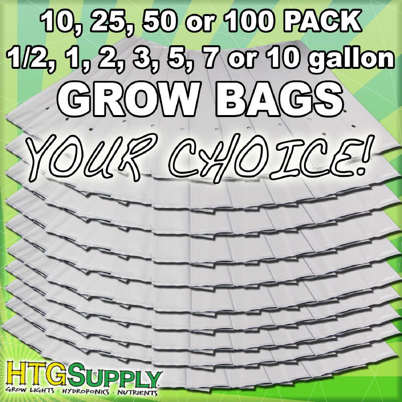 GROW BAGS HYDROPONICS CONTAINER POT POLY PLASTIC B&W  