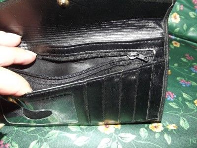 Buxton Leather Checkbook Wallet Clutch, Black  