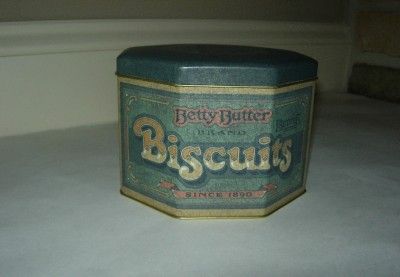 Vtg TIN CANISTER   BETTY BUTTER BISCUITS  