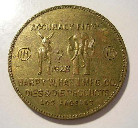 RARE POLITICAL 1928 HARRY W HAHN MANUFACTURING CO. LOS ANGELES  