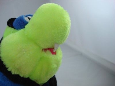 Blue Black green stipes Damsel Fish stuff toy large eye  