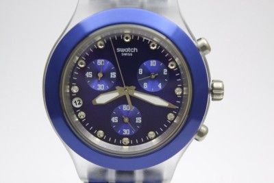 New Swatch Irony Chronograph Full Blooded Navy Watch Date SVCK4055AG 