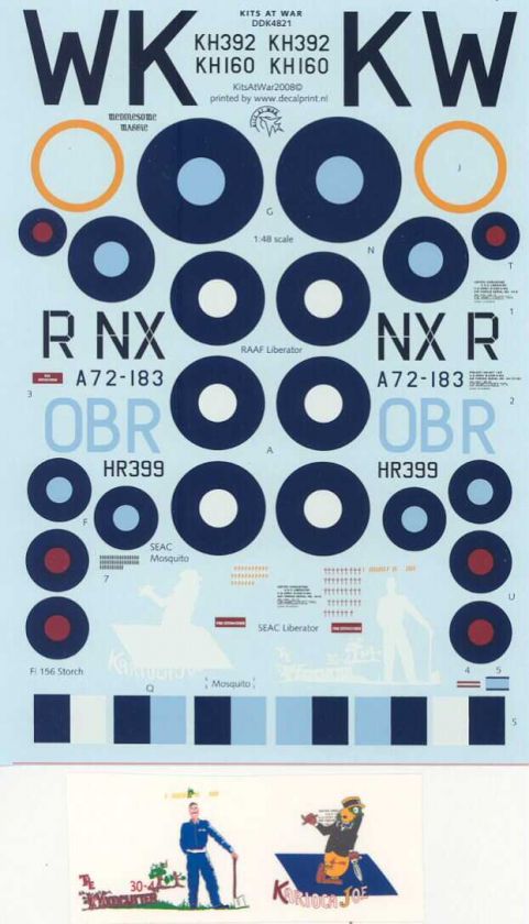 Kits at War Decals 1/48 SEAC BOMBERS B 24 & MOSQUITO  