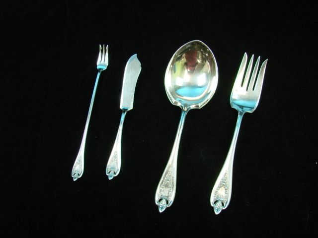 1847 Rogers OLD COLONY Silverplate Antique Flatware Berry Spoon Meat 