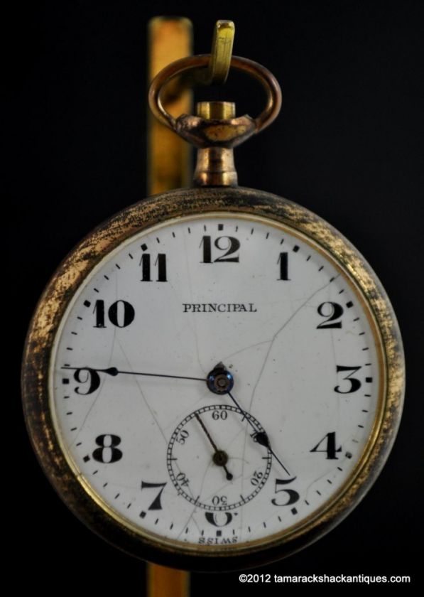 Principal Swiss Watch 7 Jewel 16S Pocket Watch Gold Filled Case for 