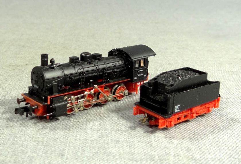 DDR GERMAN PIKO BR55 STEAM LOCOMOTIVE FREIGHT LOCO COAL TENDER N MODEL 