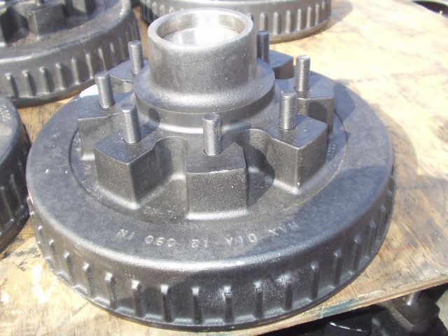 Trailer Brake Drum 12 x 2 8 Lug 7000# Axle W/Bearings  