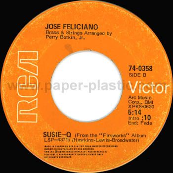 JOSE FELICIANO Destiny / Susie Q 45 Canada  