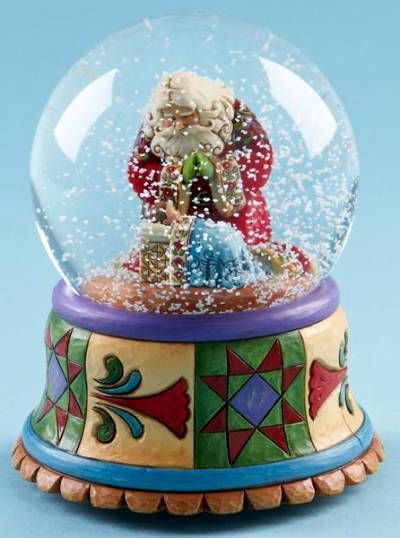 2010 JIM SHORE SANTA W/BABY JESUS MUSICAL H2O BALL, NIB  