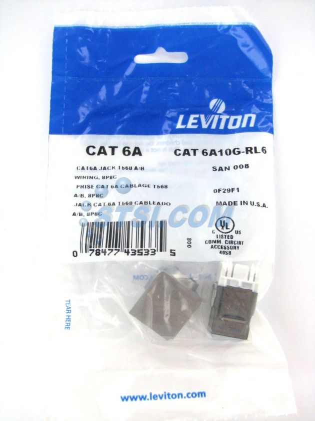 Leviton Cat6a QuickPort 10Gig Jack 6A10G RL6 Blue ~STSI 078477435335 