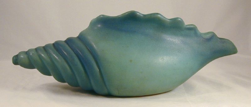 Light Blue or Turquoise Van Briggle Conch Shell Planter  