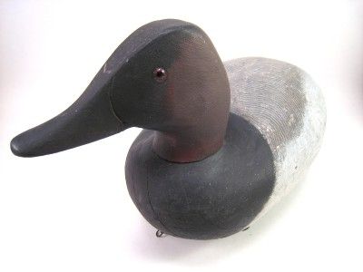 RARE c1940 Frank Brogan Canvasback Wood Duck Decoy; Carve for Bill 