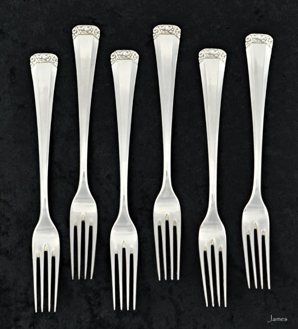 German Dessert Forks Bruckmann & Sohne 800 Silver  