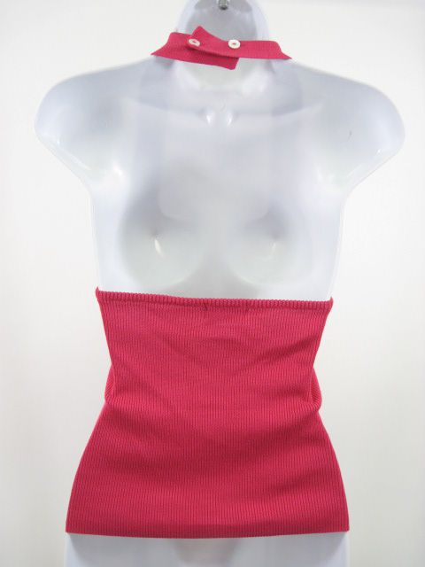 GEORGIOU STUDIO Pink Silk Halter Top Shirt Sz L  