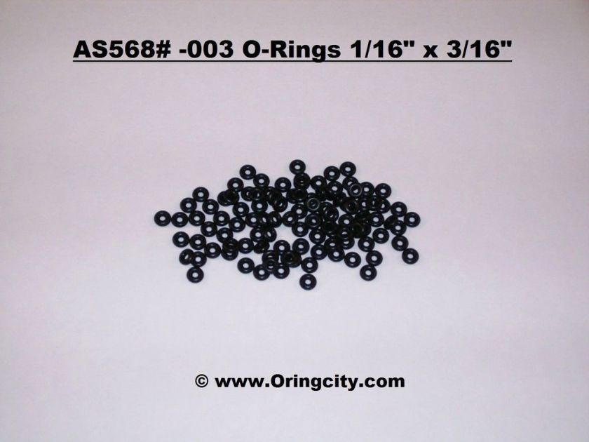 AS568#  003 O Rings 1/16 x 3/16 50 Buna N 70 Duro  