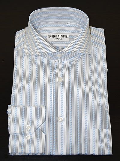 ENRICO VENTURI DRESS SHIRT 40~ 15.75 34/35 ~P28 BLUE  