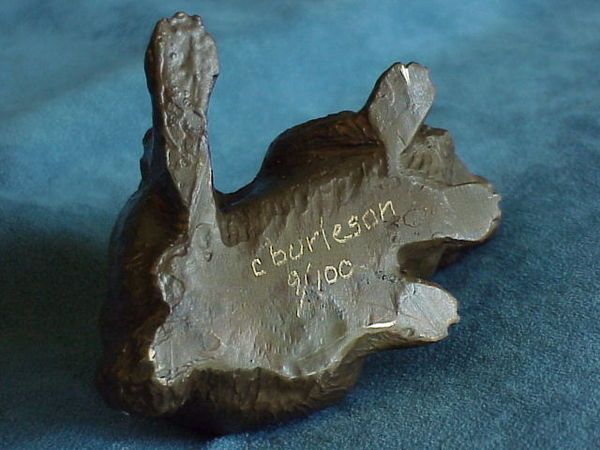 Signed Listed Texas Artist C Burleson Bronze RABBIT LE Statue Figure 