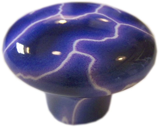 LIGHTNING Blue White CABINET Ceramic DRAWER Pull KNOB  