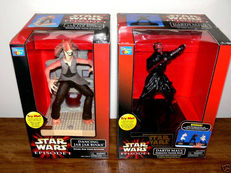 Lot of 2 Star Wars Interactive Talking Banks Maul Binks  