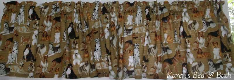 Dog Canine Dogs Puppy Puppies Tan Curtain Valance NEW  