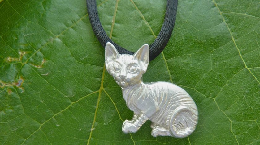 Sphynx Kitten Sphinx Sterling 925 Fazios Custom Cat Lovers Pendant 