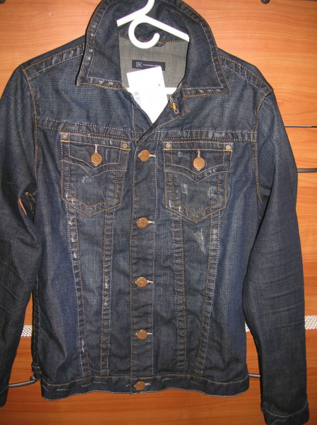 INTERNATIONAL CONCEPTS Men $148 DENIM DISTRESSED JEAN JACKET SMALL SM 