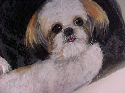 SHIH TZU HANDPAINTED HANDBAG GORGEOUS PURSE   