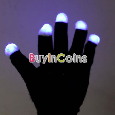 New Pair 7 Mode LED Magic Light Show Hand Finger Lighting Flashing 